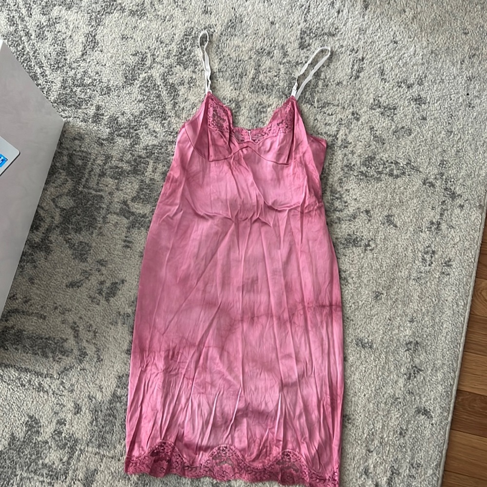 Pink vintage midi silk slip